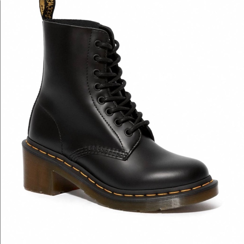 NEW DR MARTES CLEMENCY SMOOTH LEATHER HEED BOOTS - Picture 2 of 12